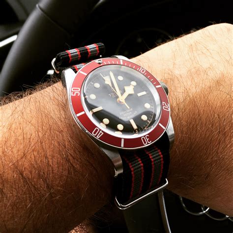 tudor black bay red nato|tudor black bay s&g.